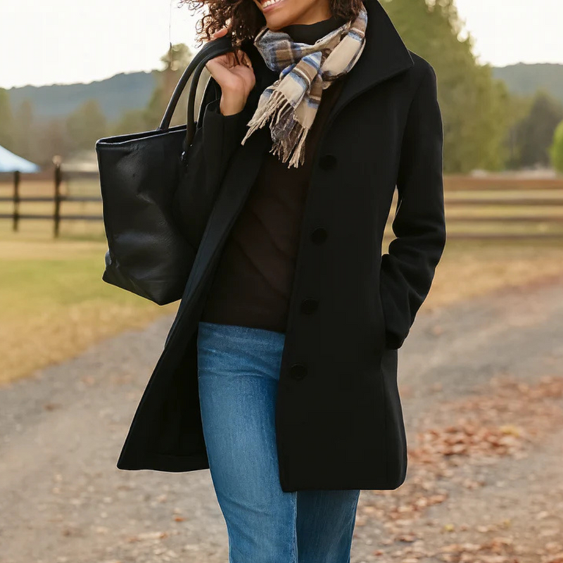 Women's Classic Button Coat Tailored Fit