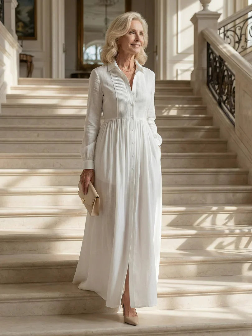 Women's Soft Flow Maxi Dress with Long Sleeves