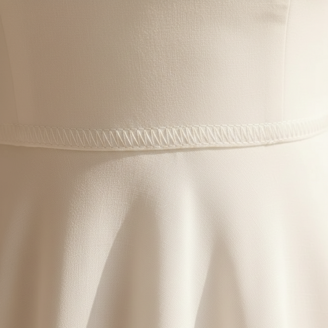 Robe midi blanche sans manches à encolure carrée et coupe trapèze pour femme
