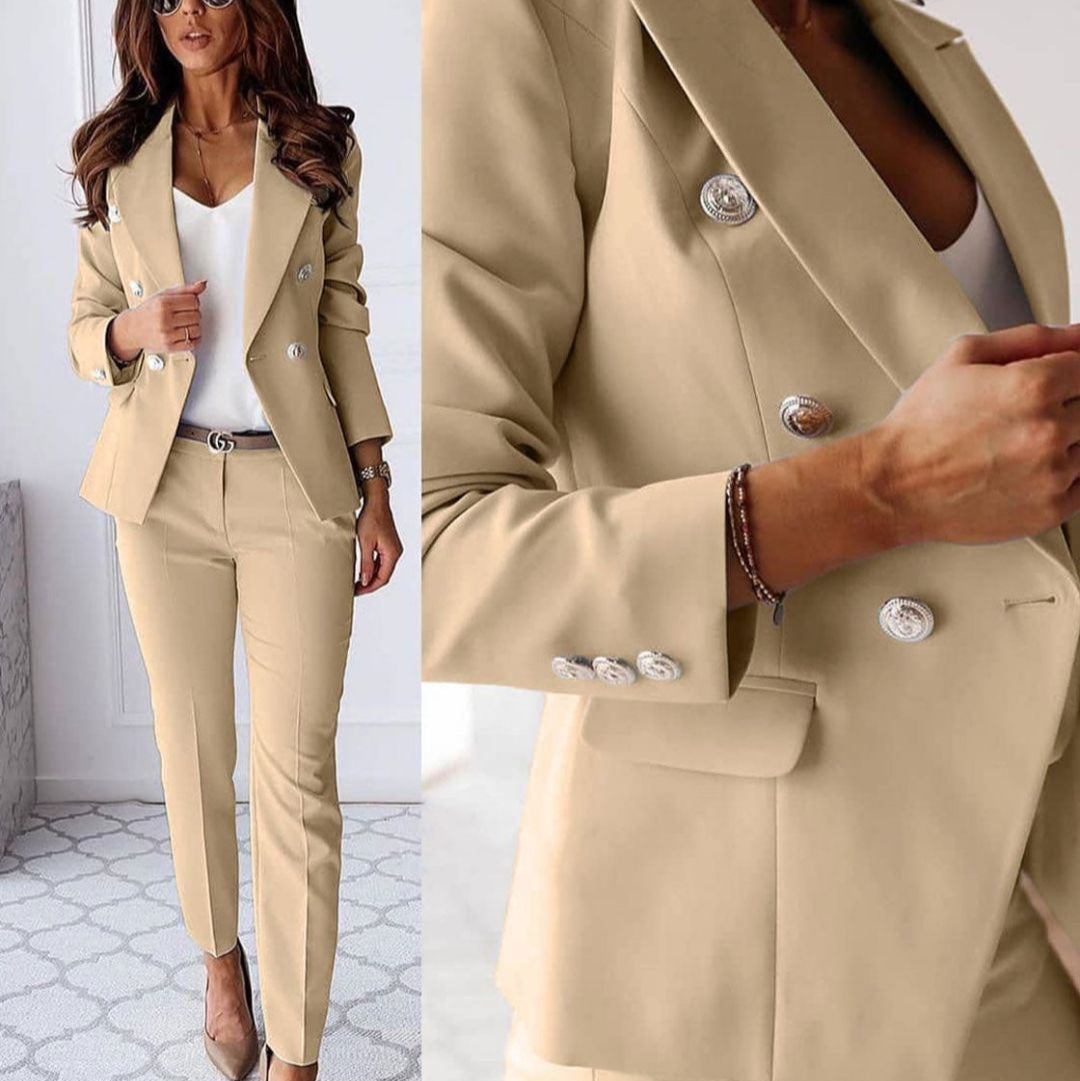 Elegant Double-Breasted Suit Set - Stylish Lily Design