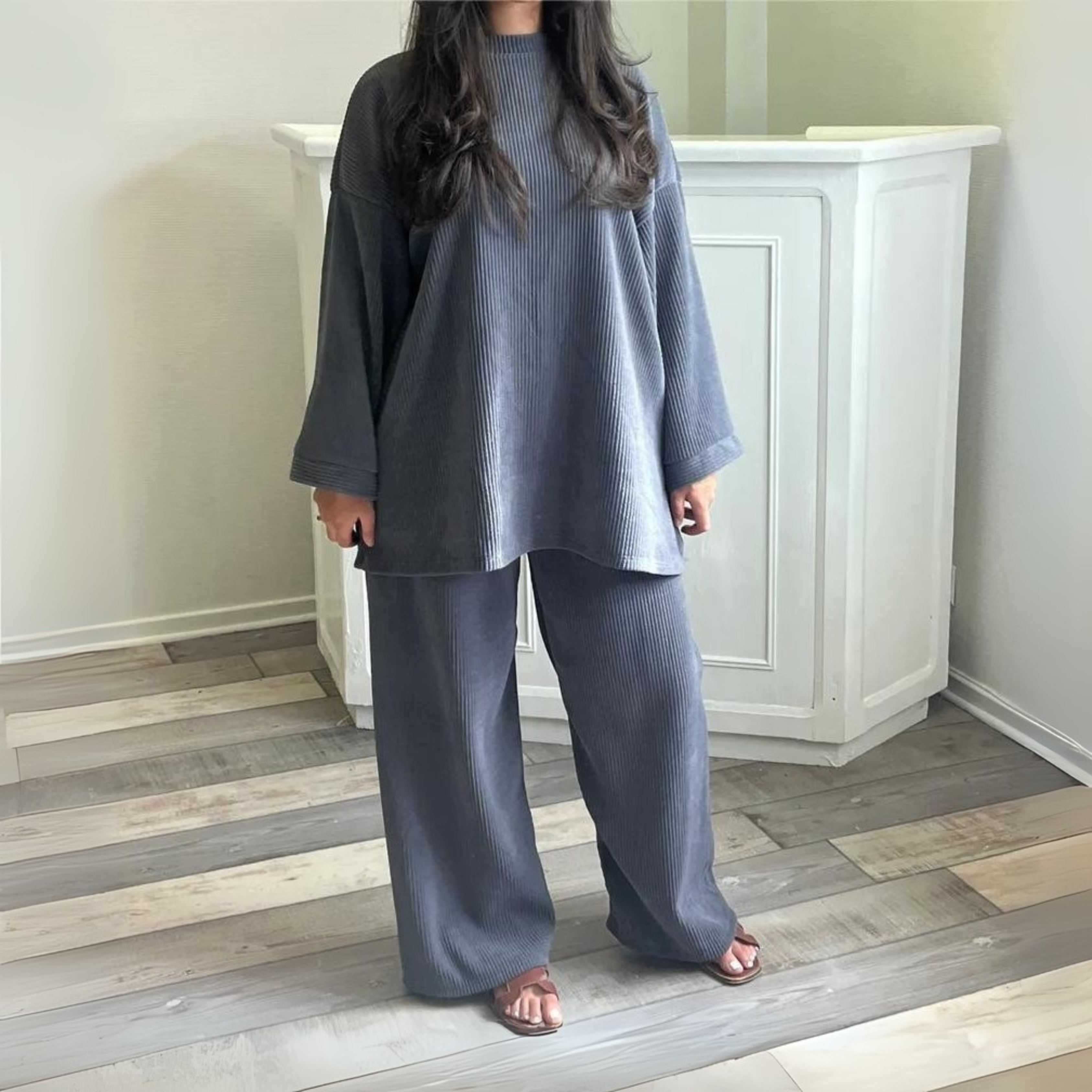 Women's Loose Top and Wide Leg Pants Set