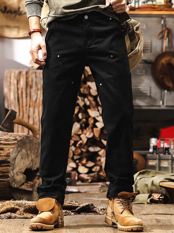 Pantaloni da lavoro utility da uomo a gamba dritta