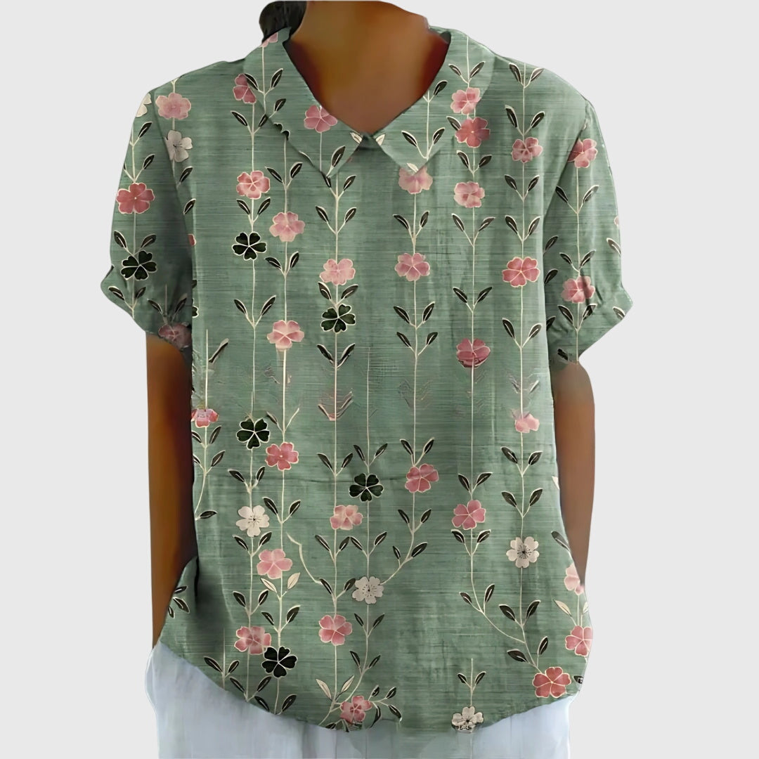 Blouse florale Jenna pour femmes - Haut léger décontracté