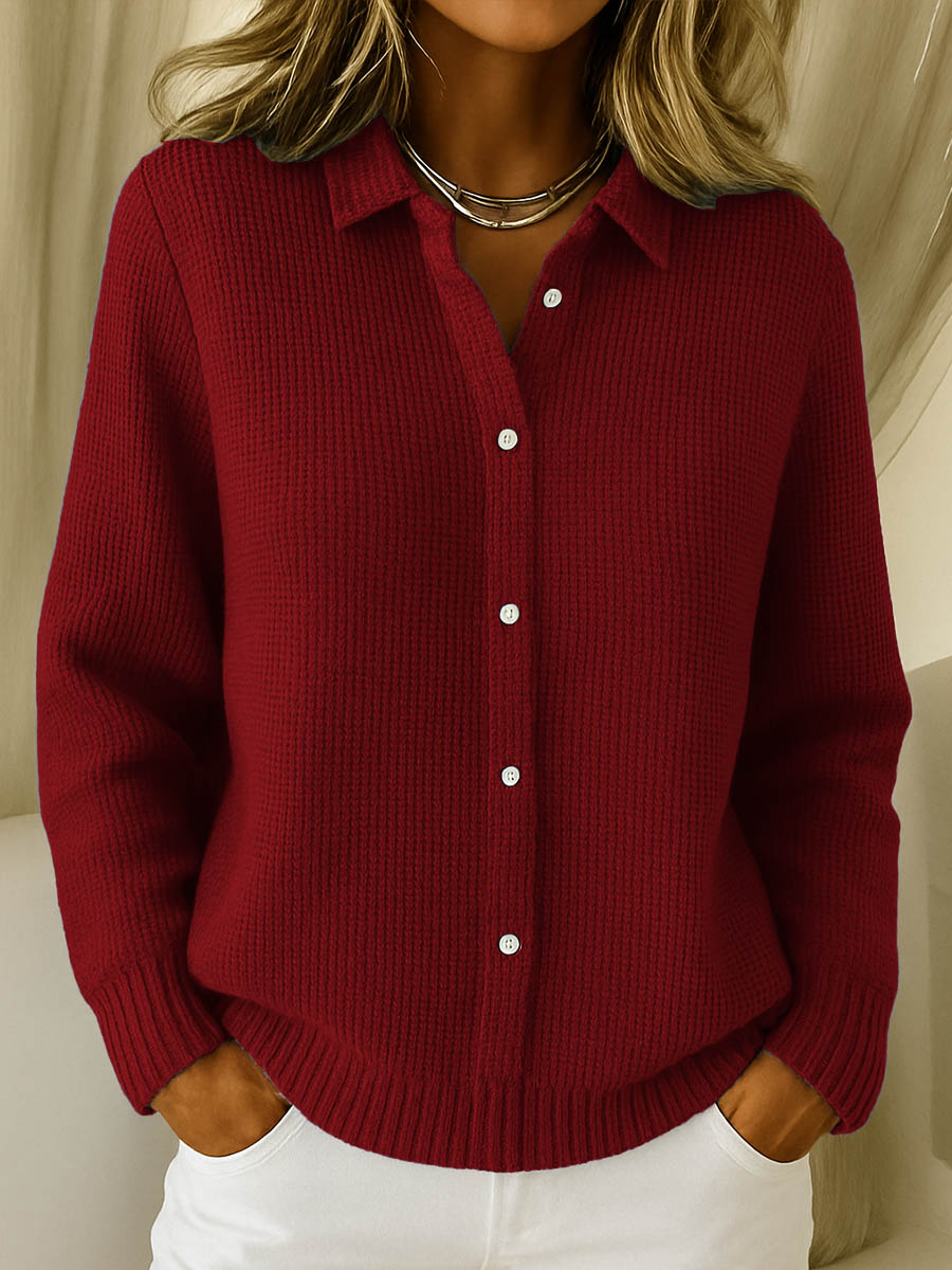 Gilet boutonné pour femme avec col raffiné