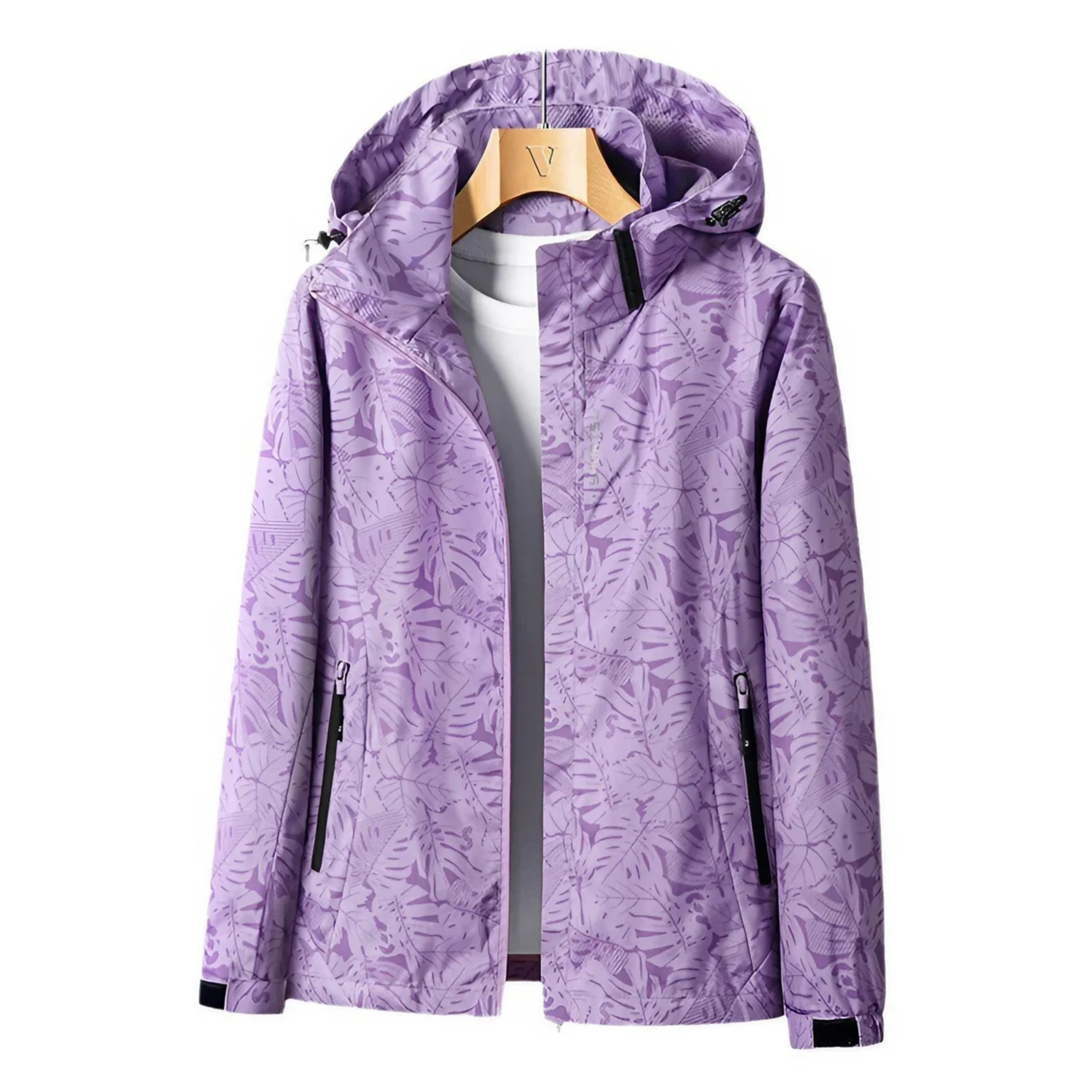 Women's Hooded Waterproof Jacket Windbreaker with Pockets