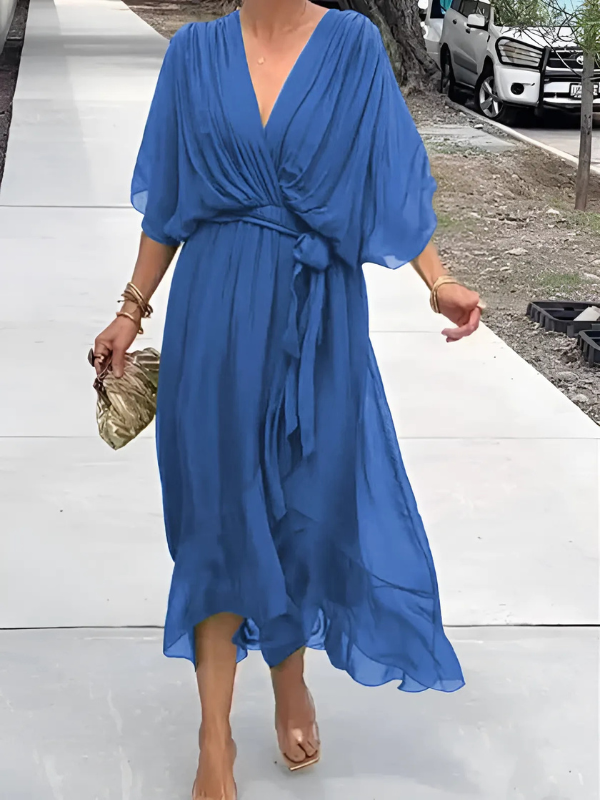 Lori™ | Robe midi intemporelle à nouer