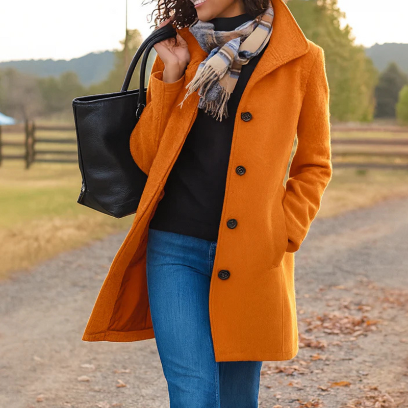 Women's Classic Button Coat Tailored Fit