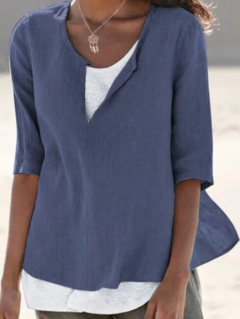 Women's Casual Layered V-Neck Blouse