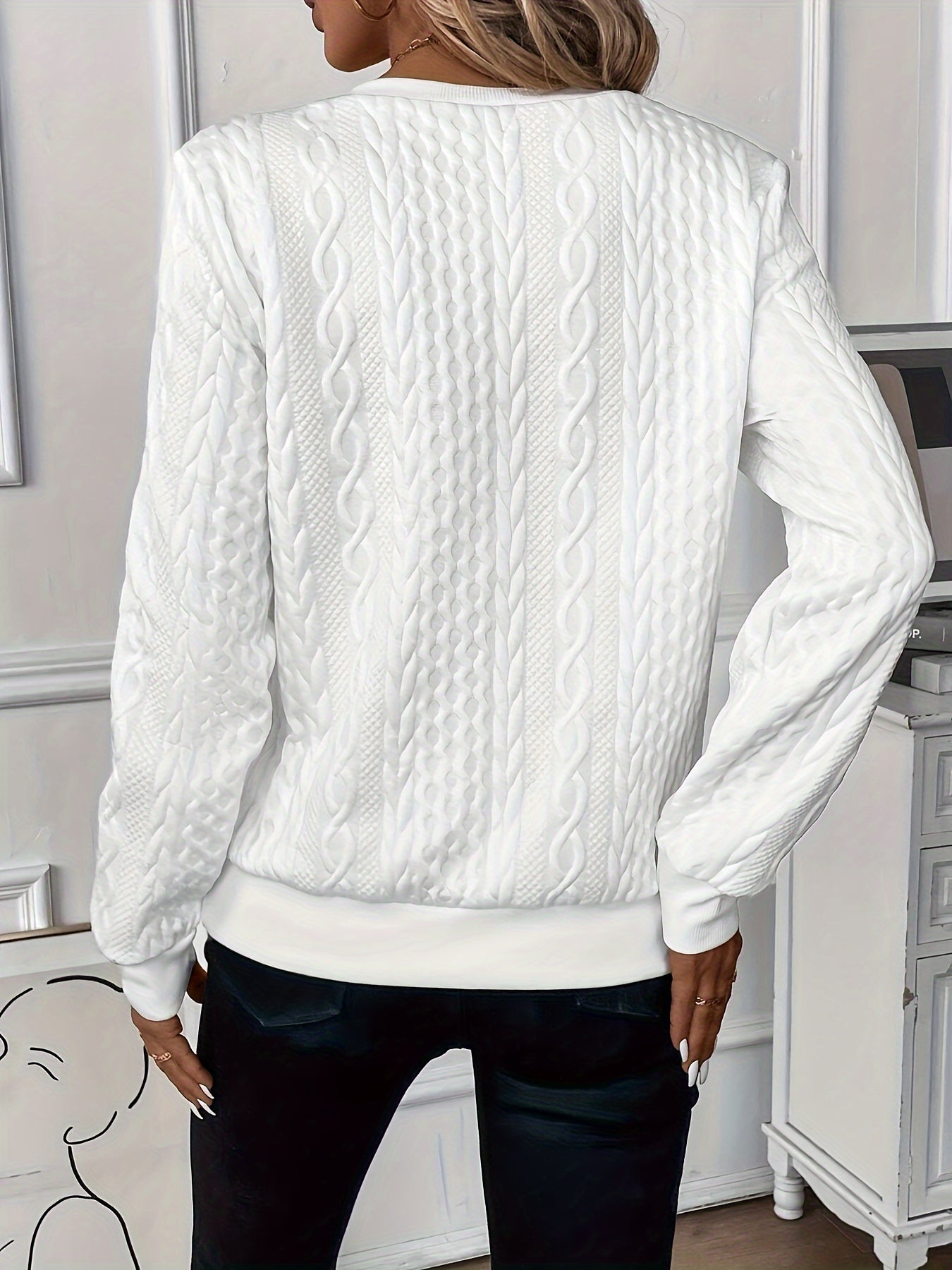 Maglione da donna con cerniera, maniche lunghe, vestibilità ampia