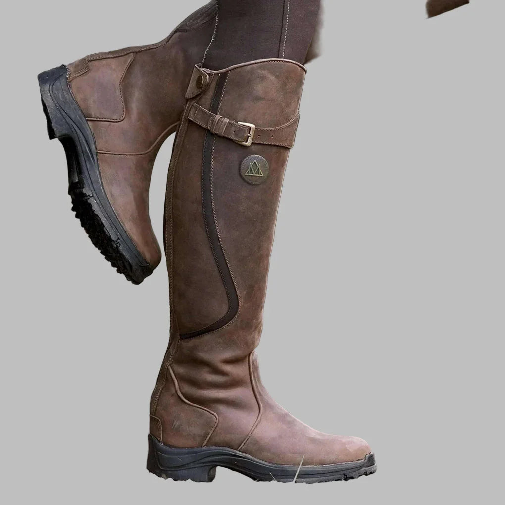 Women’s Knee-High Riding Boots with Buckle Detail