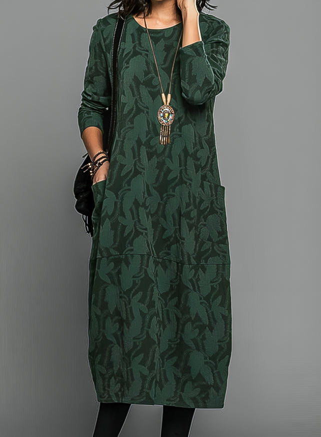 Elegant Long-Sleeve Dress with Flattering Fit