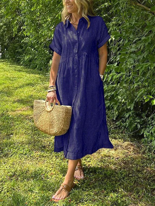 Wendy Pinstripe Shirt Dress for Women