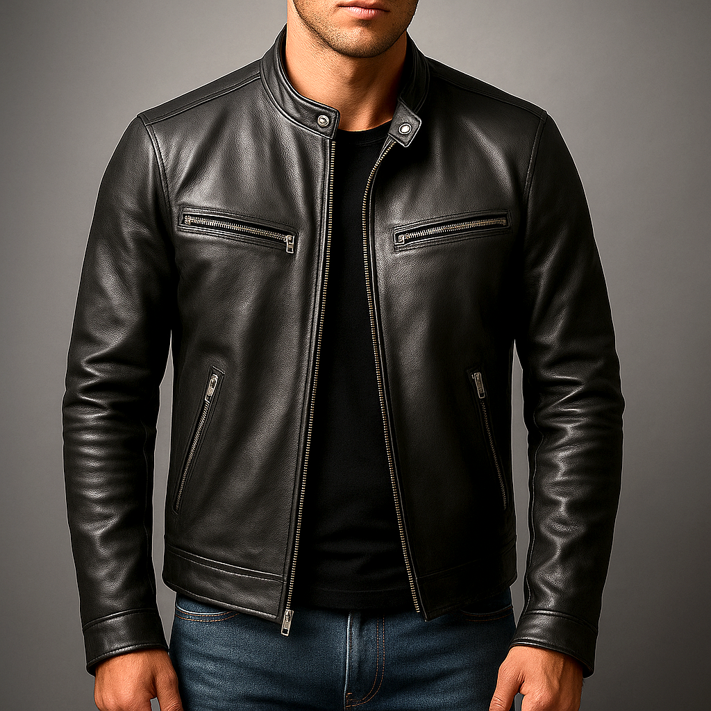 Men’s Classic Motorcycle Leather Jacket