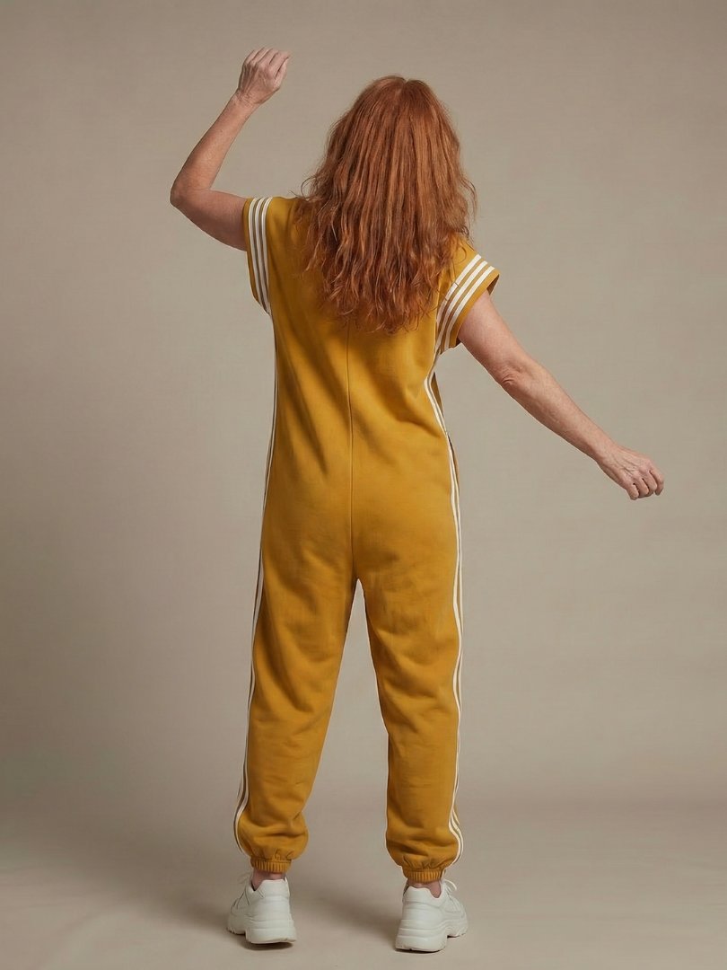 Women's Striped Zip Front Jumpsuit