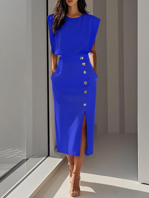 Robe midi ajustée moderne Élégante style minimaliste