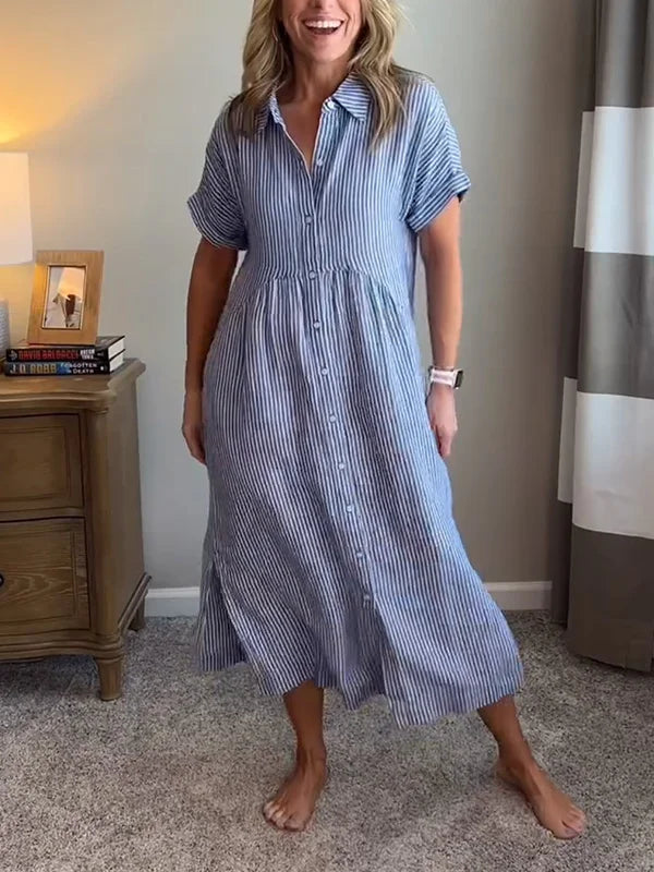 Wendy Pinstripe Shirt Dress for Women