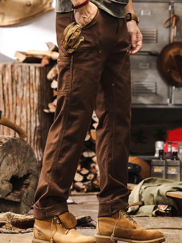 Pantaloni da lavoro utility da uomo a gamba dritta