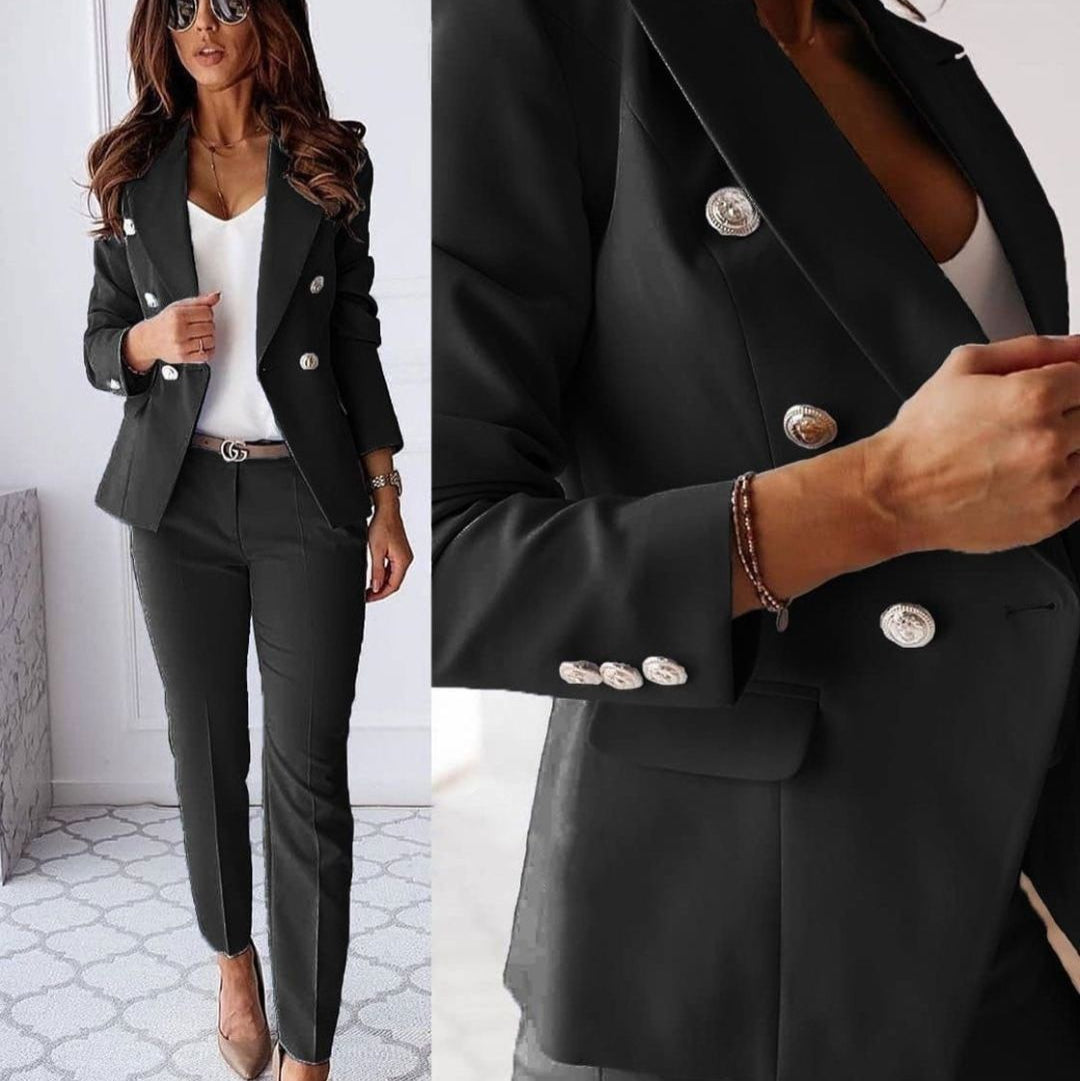 Elegant Double-Breasted Suit Set - Stylish Lily Design