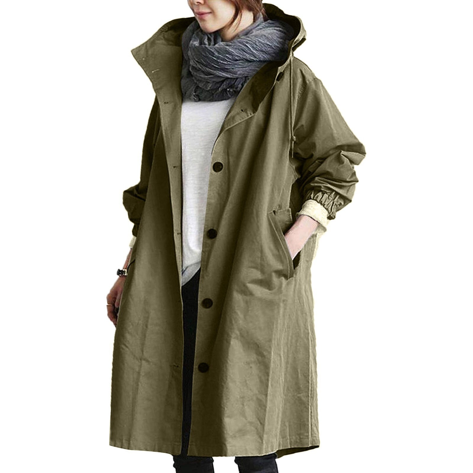 Women’s Hooded Longline Waterproof Coat