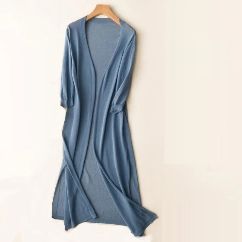 Women's Open-Front Longline Knit Cardigan