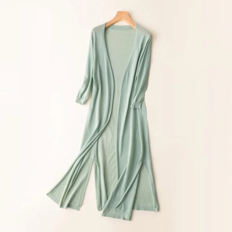 Women's Open-Front Longline Knit Cardigan