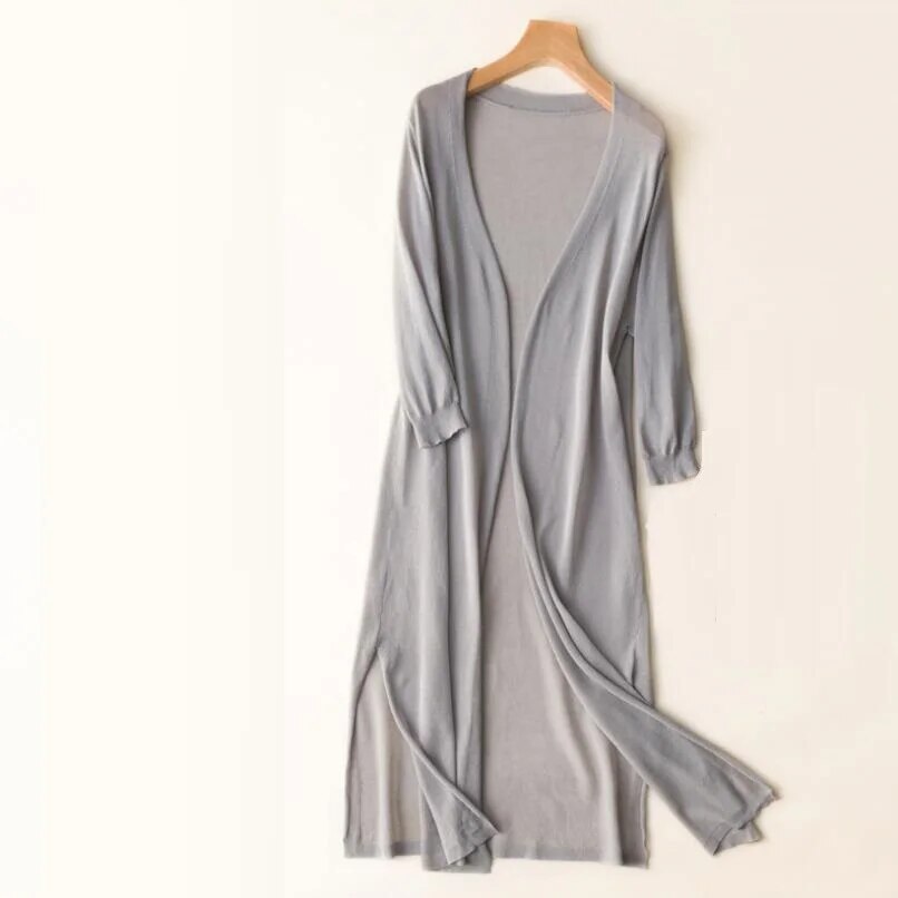 Women's Open-Front Longline Knit Cardigan