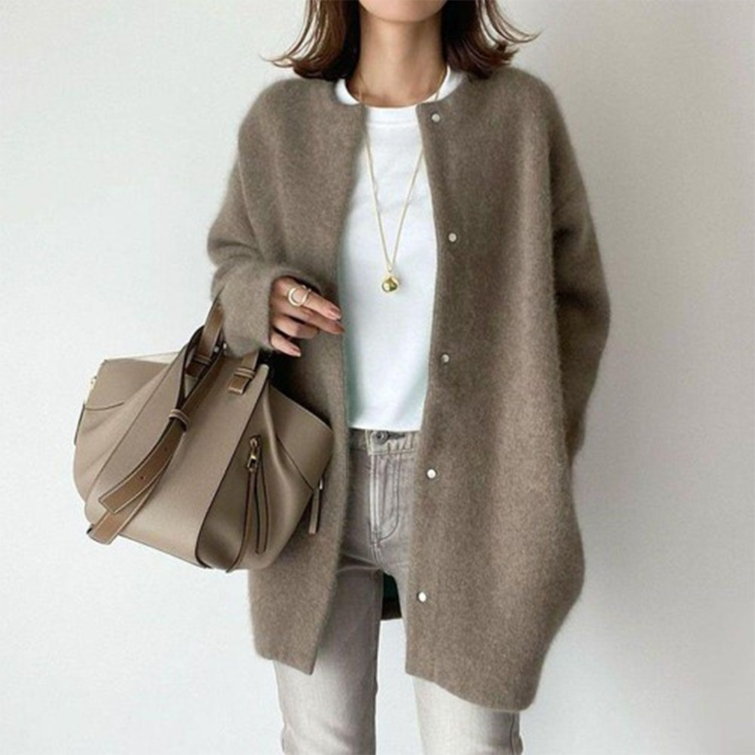 Long cardigan élégant pour femme à pans ouverts