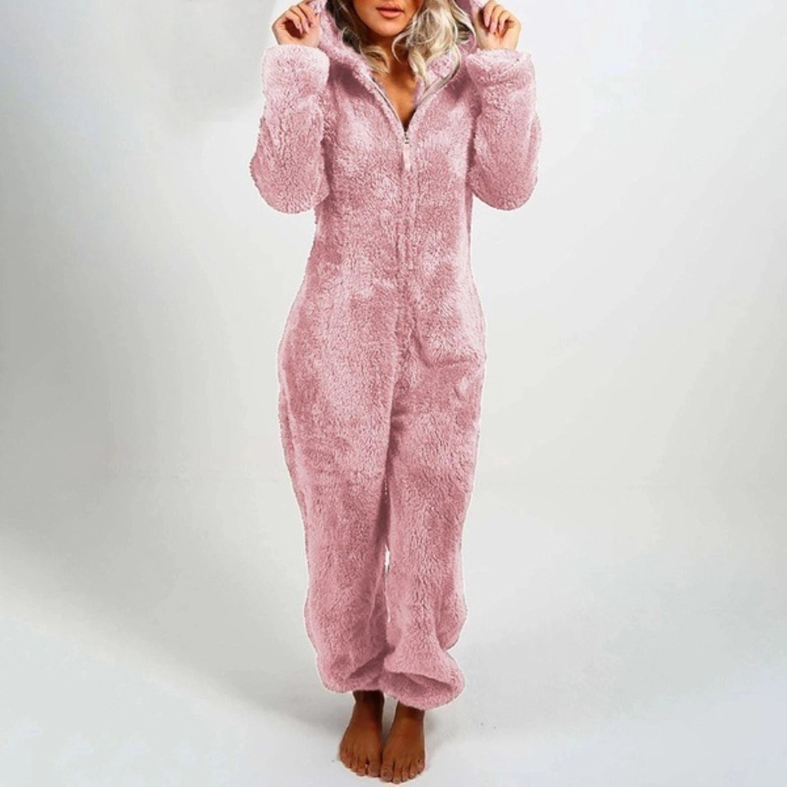 Women's Fleece Loungewear Onesie Jumpsuit