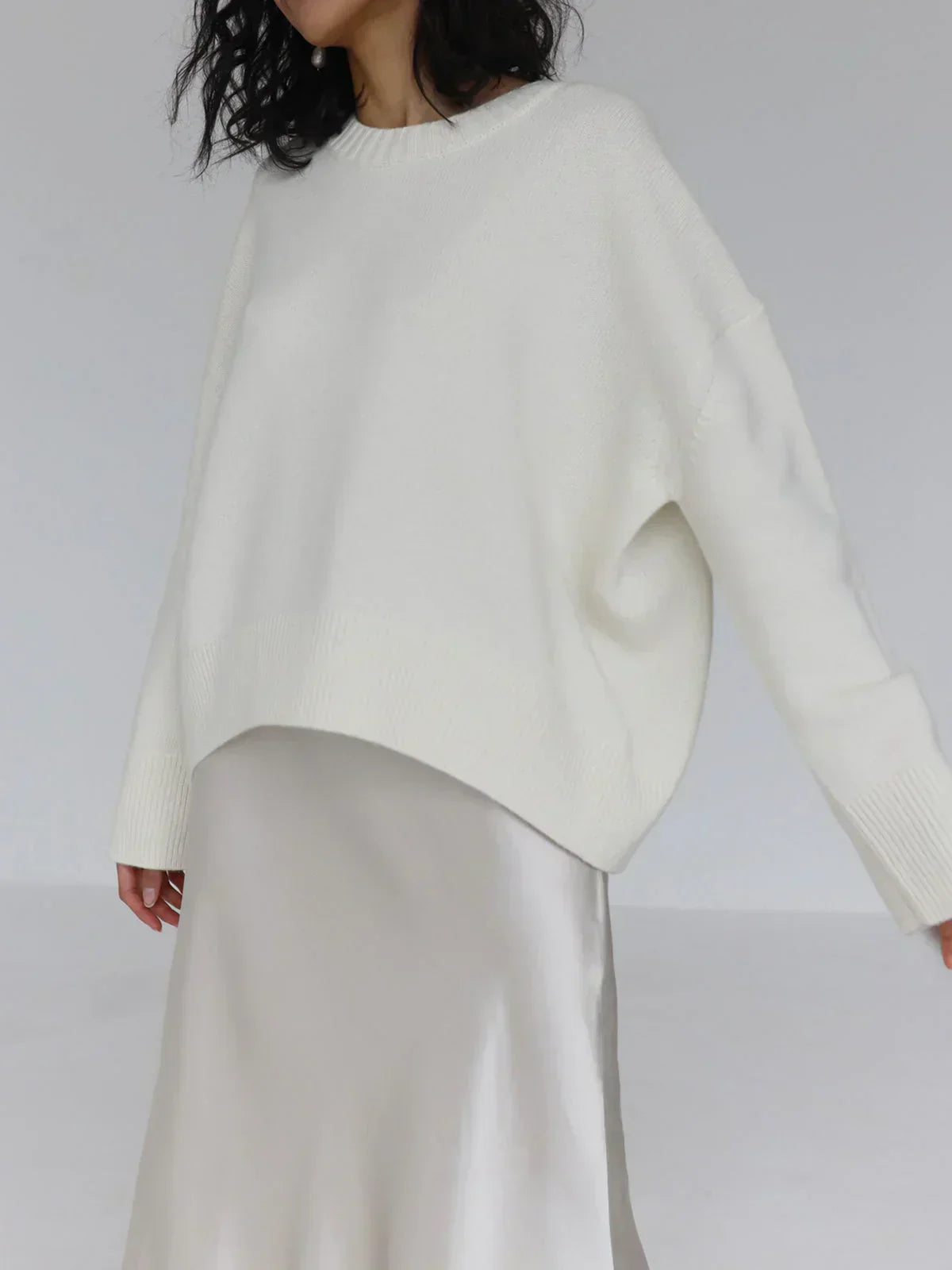 Women's Oversized Soft Knit Crew Neck Sweater