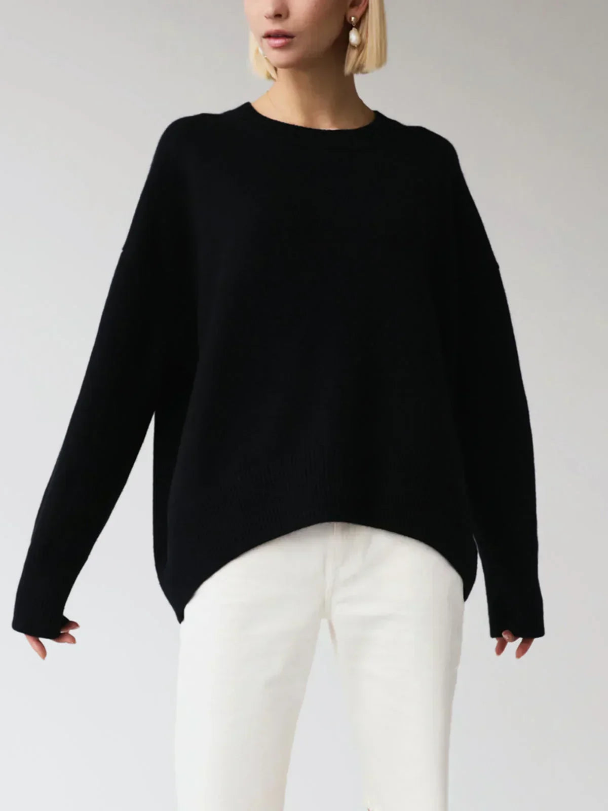 Women's Oversized Soft Knit Crew Neck Sweater