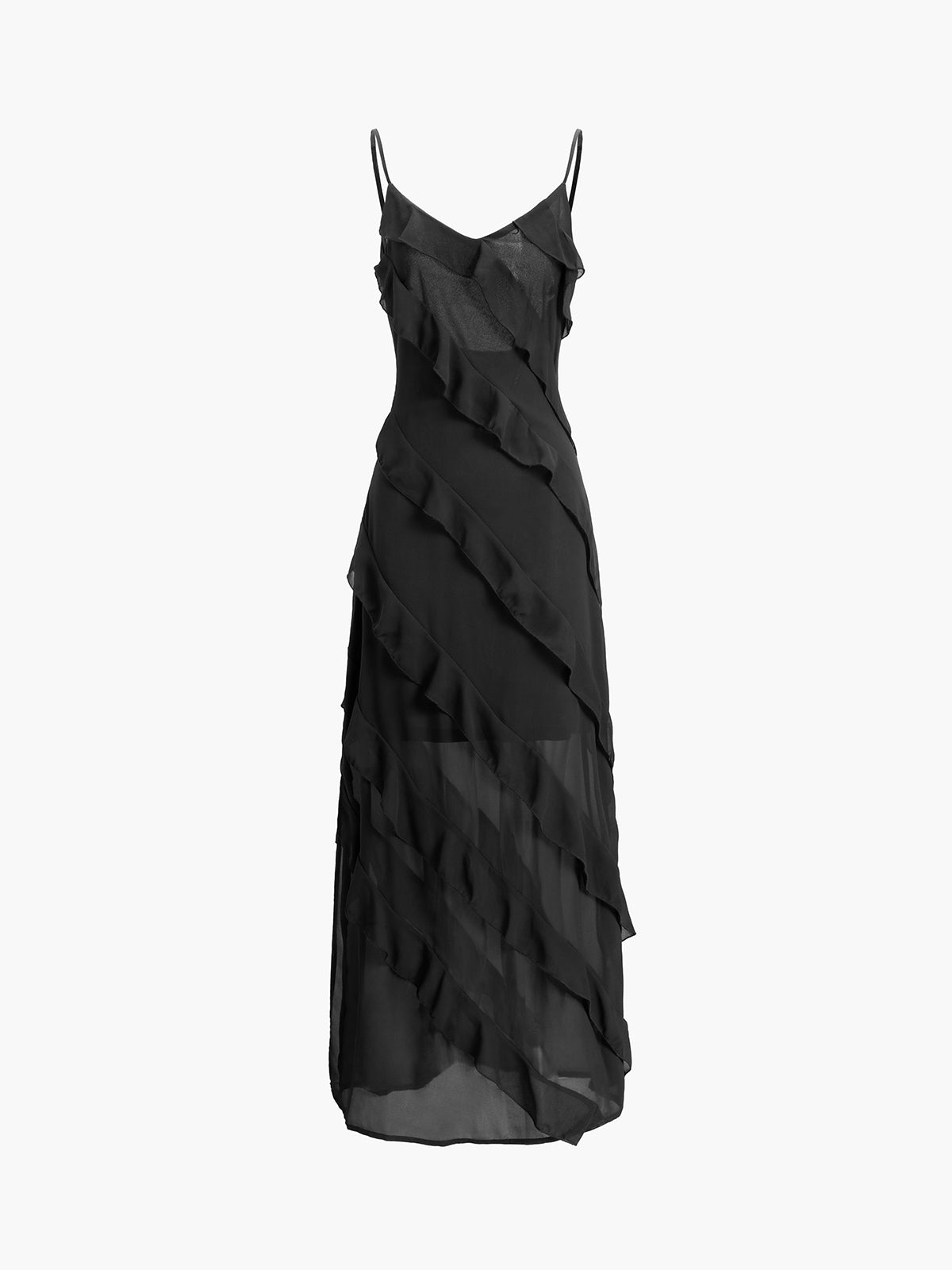Chic Ruffled Evening Gown for Formal Events