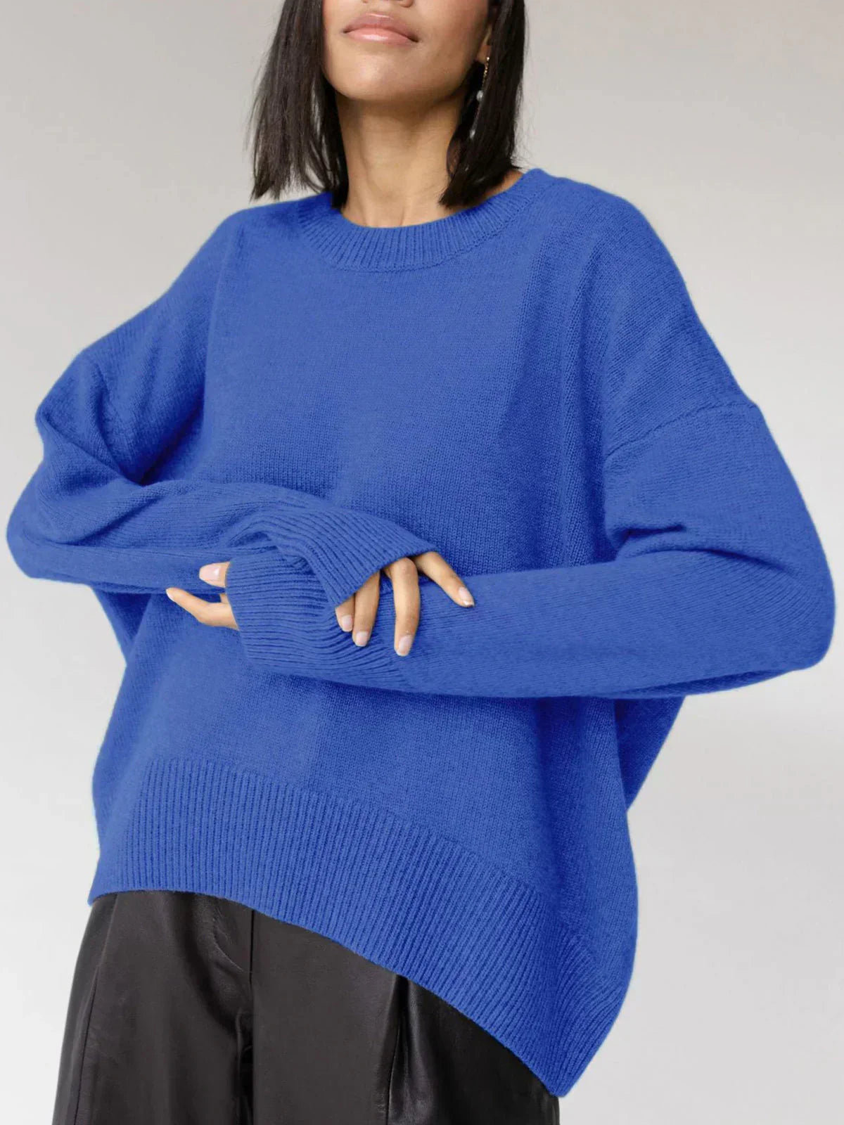 Women's Oversized Soft Knit Crew Neck Sweater