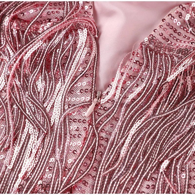 Elegant Feather Mini Dress with Flattering Fit