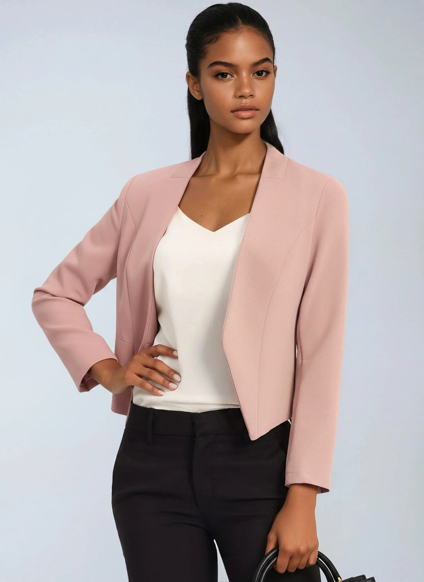 Blazer femme ajusté à coupe structurée et devant ouvert