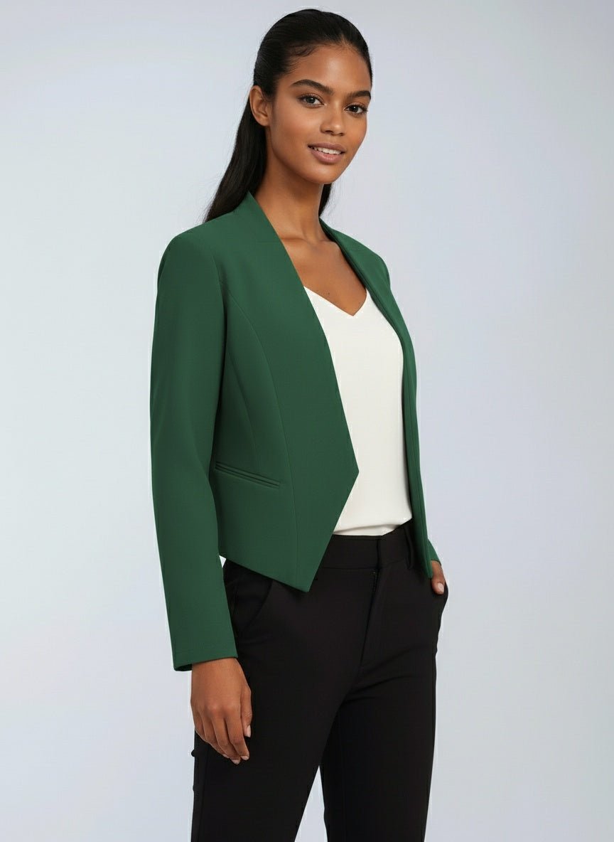 Blazer femme ajusté à coupe structurée et devant ouvert