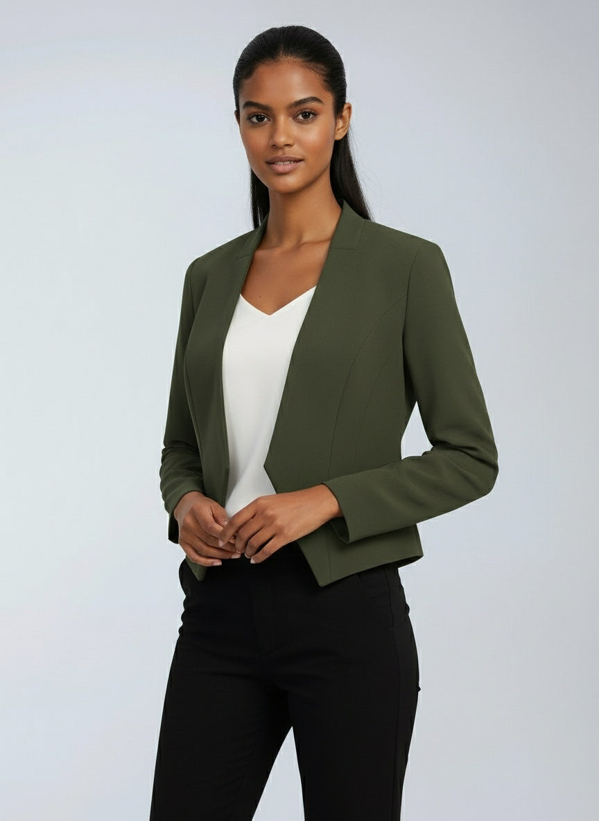 Blazer femme ajusté à coupe structurée et devant ouvert