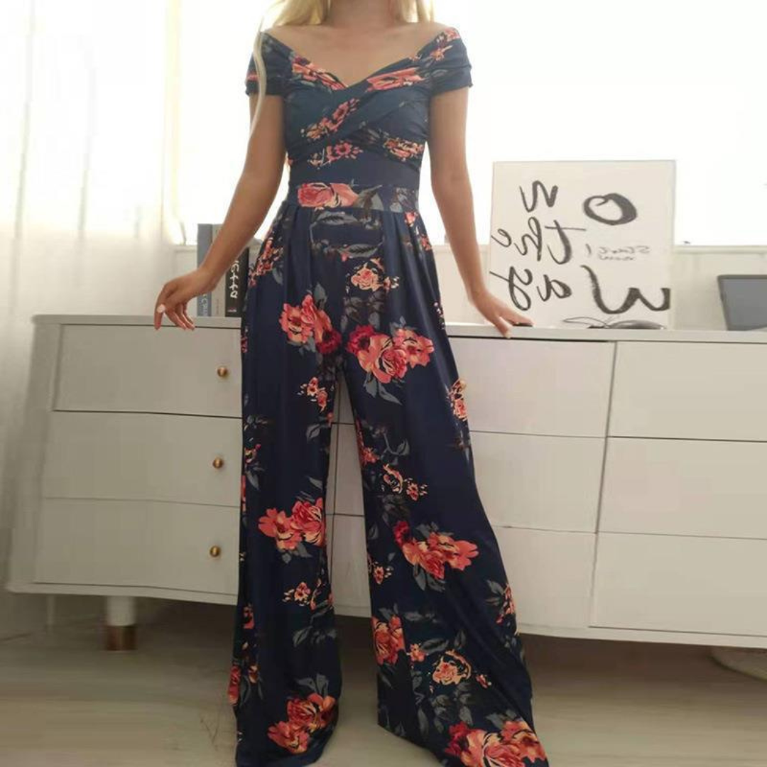 Women's Wide-Leg Jumpsuit with Off-Shoulder Neckline