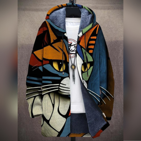 Women's Graphic Print Cozy Cat Cardigan