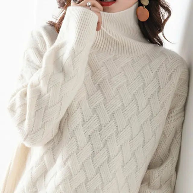 Women's Cable Knit Chunky Turtleneck Sweater
