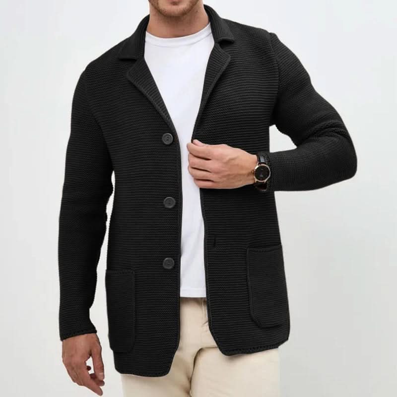 Cardigan blazer da uomo in maglia testurizzata con bottoni
