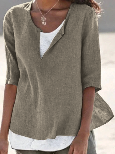 Women's Casual Layered V-Neck Blouse