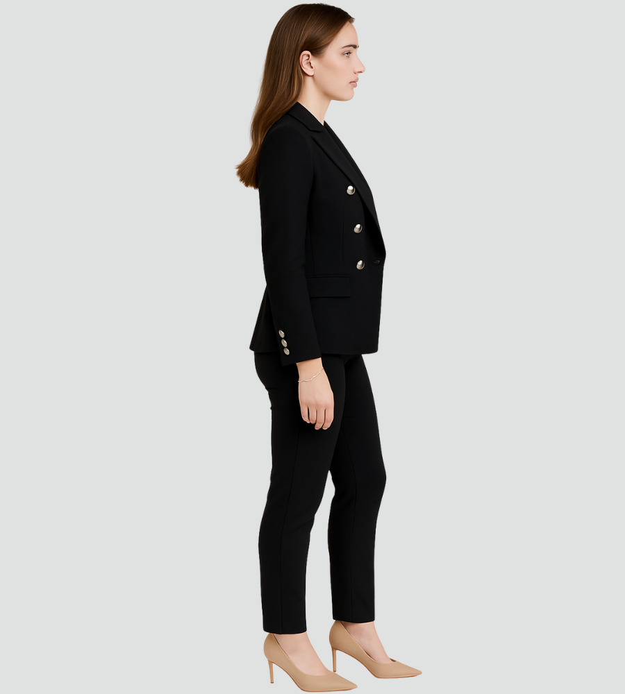 Women's Double-Breasted Blazer Pants Suit Set