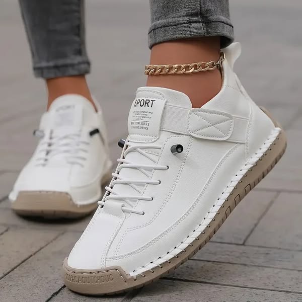 Women's Textured Sneakers with Lace-Up