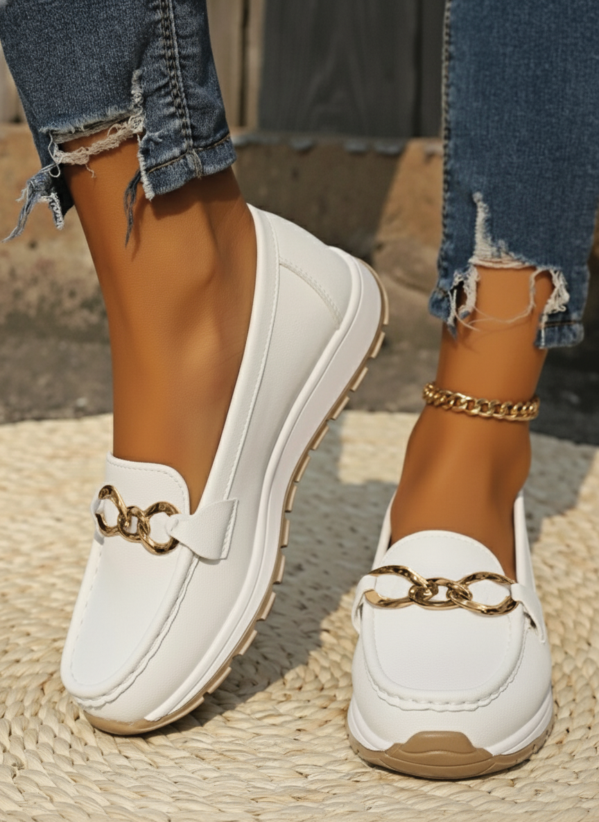Stylish Flat Buckle Loafers for Women