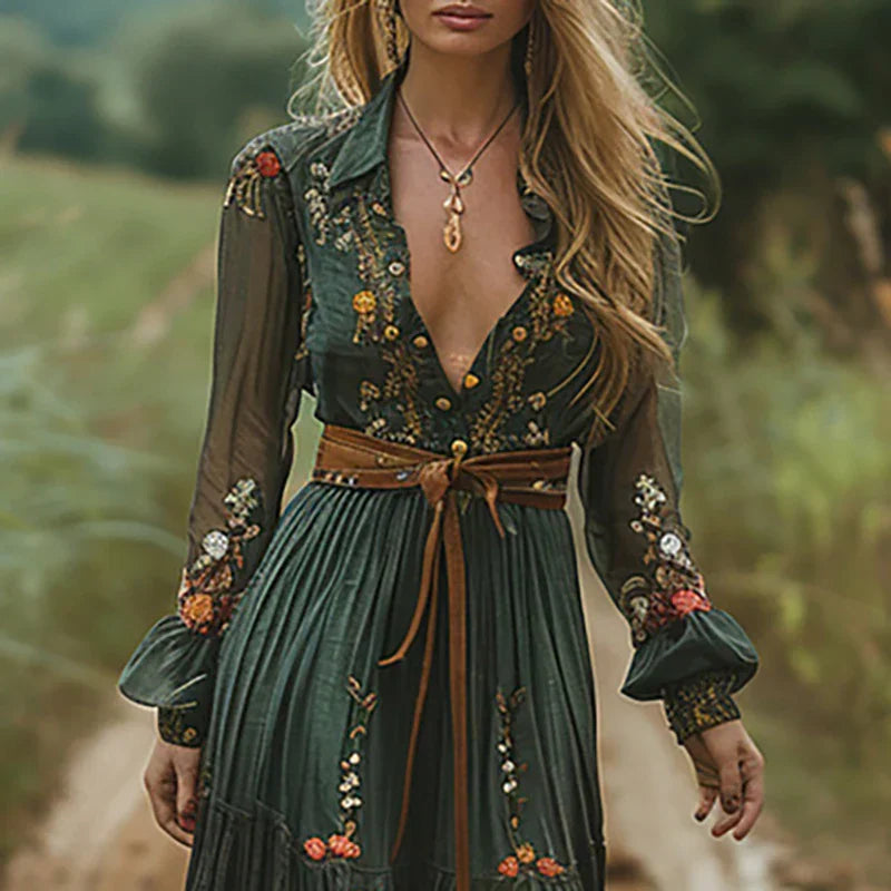 Robe longue d'été bohème à fleurs