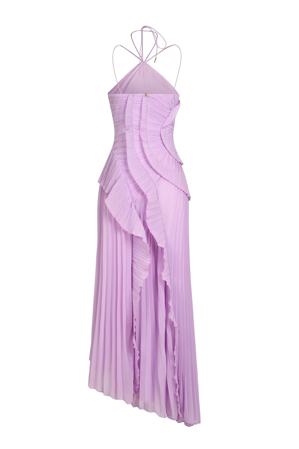 Women's Sleeveless Pleated Ruffle Midi Dress