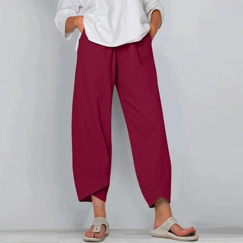 Pantalon sarouel femme à taille élastique