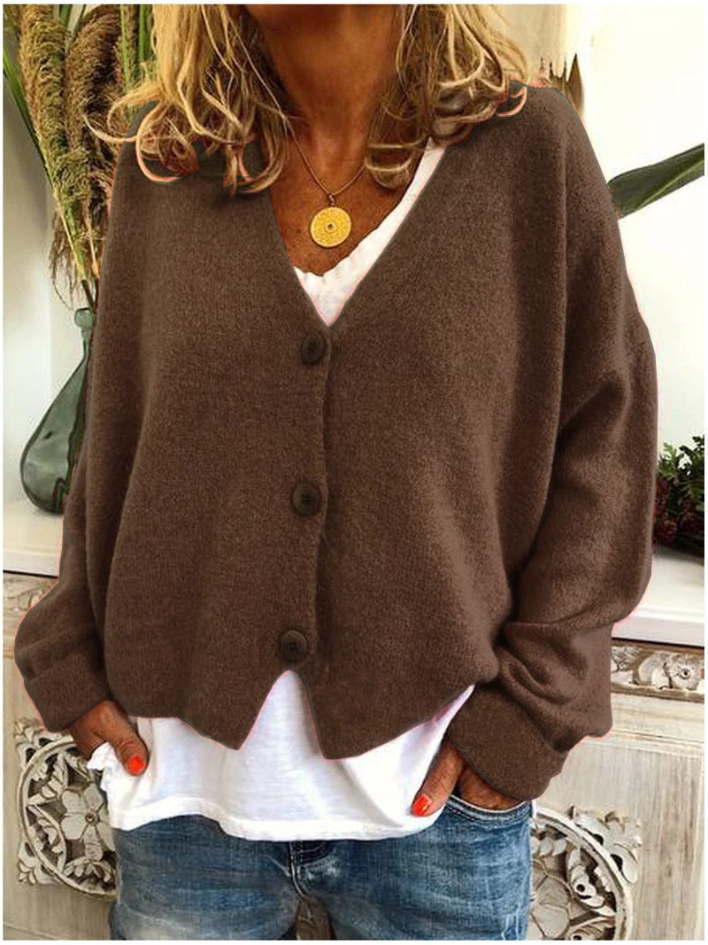 Women's V-Neck Button-Up Cardigan