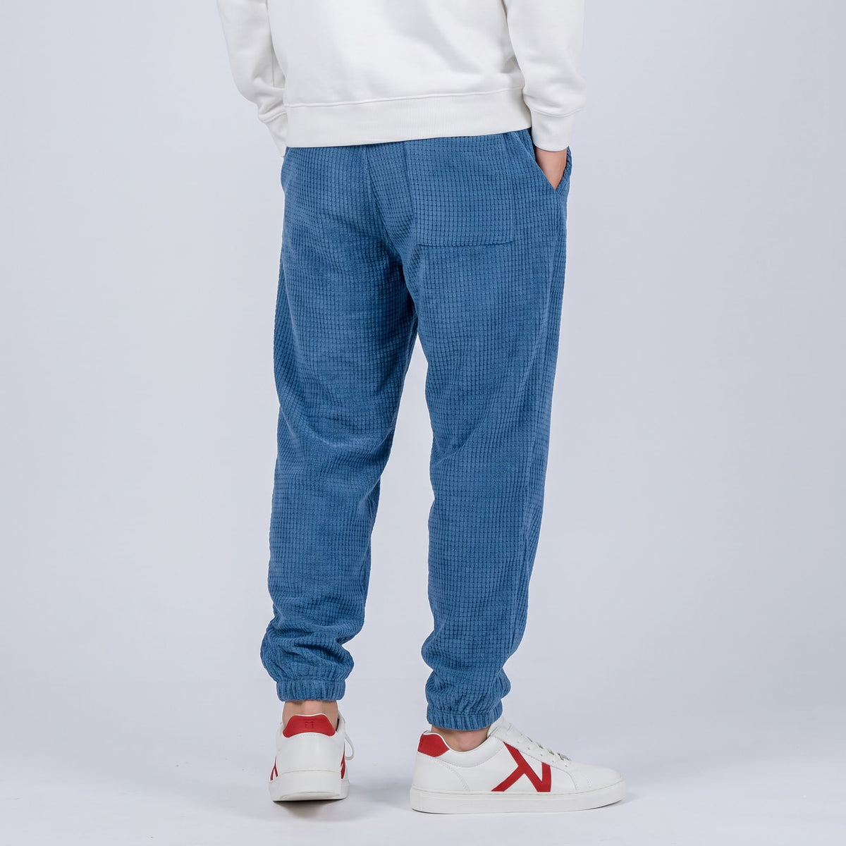 Pantaloni jogger da uomo in velluto a coste con vita regolabile con coulisse