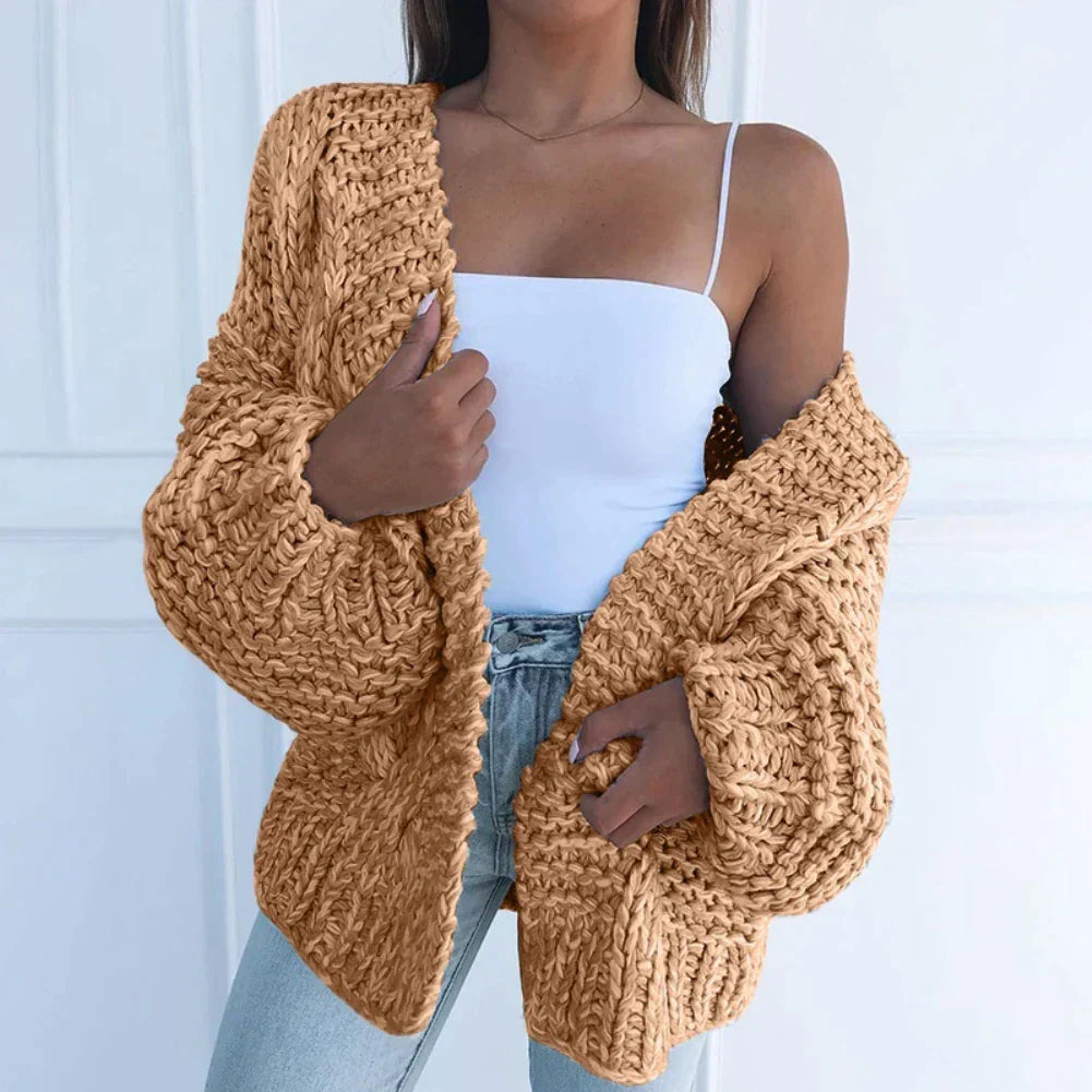 Women's Chunky Knit Button-Up Cardigan